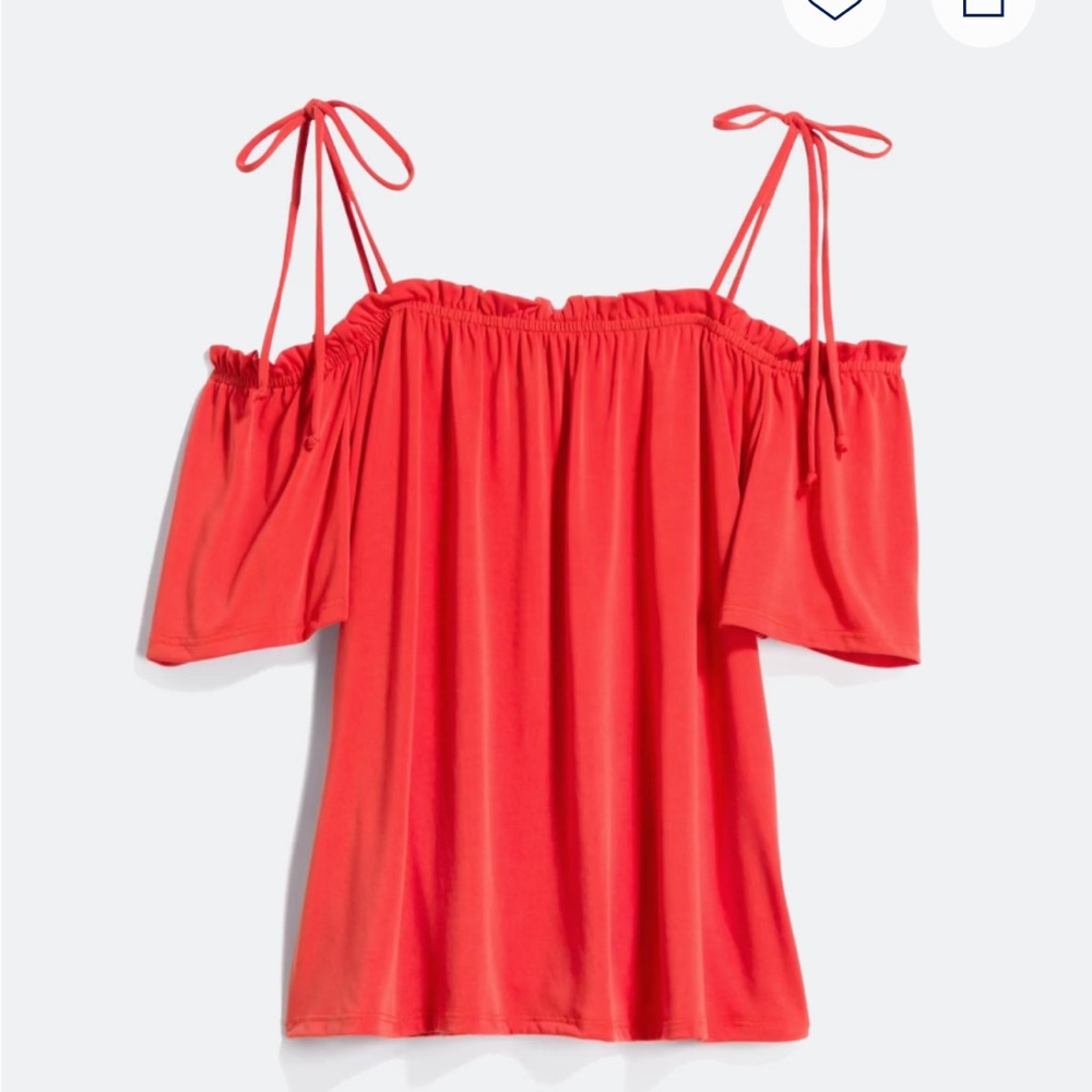 Women's Coral Off-Shoulder Top